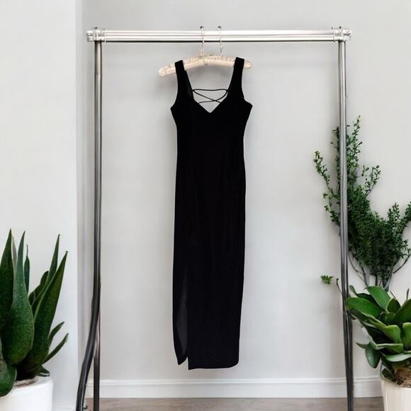 Sexy Witchy Vintage Jessica McClintock Maxi Dress 5/6 Y2K Goth Velvet - Picture 4 of 16